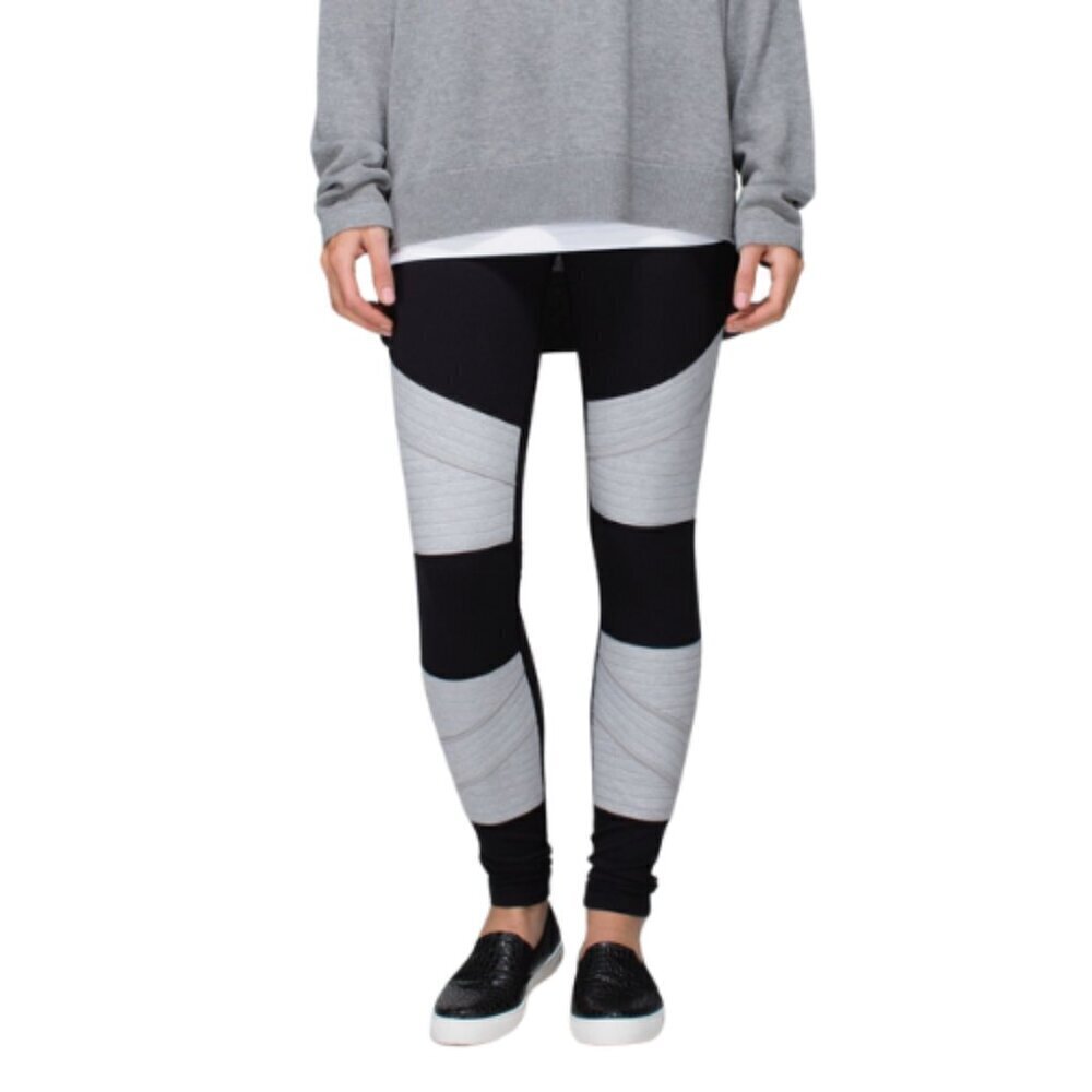 Lululemon Womens 6 Rocket Tight Black Heathered Medium Grey